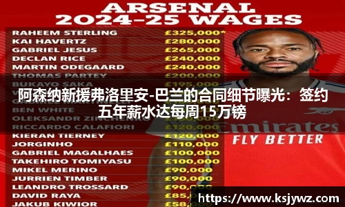 阿森纳新援弗洛里安-巴兰的合同细节曝光：签约五年薪水达每周15万镑
