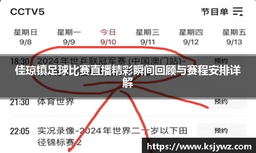 佳琼镇足球比赛直播精彩瞬间回顾与赛程安排详解